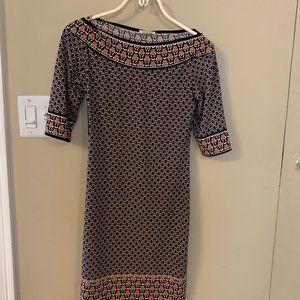 Long Sleeve Pink & Navy Dress